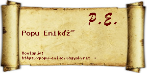 Popu Enikő névjegykártya