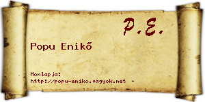 Popu Enikő névjegykártya